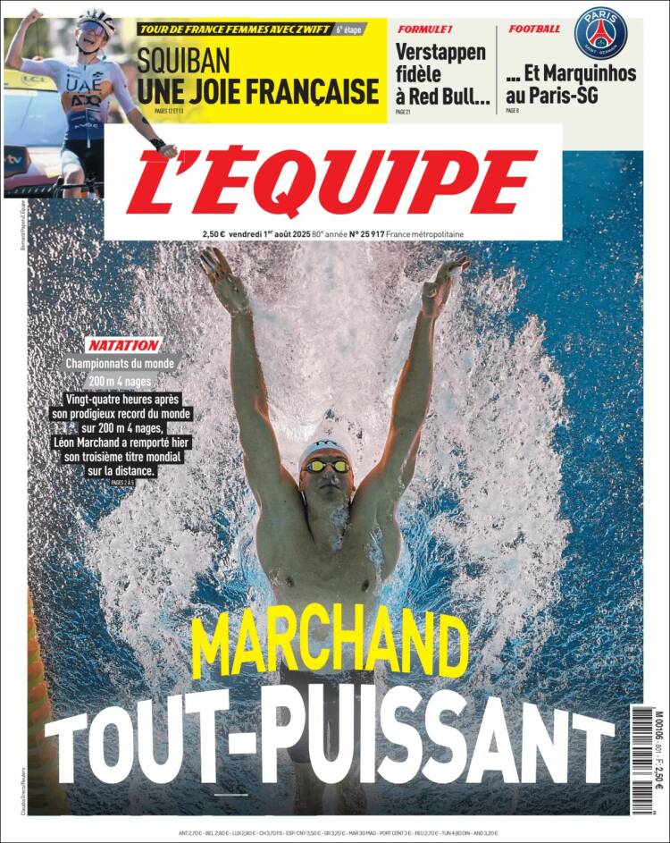 Portada de L'Equipe (France)