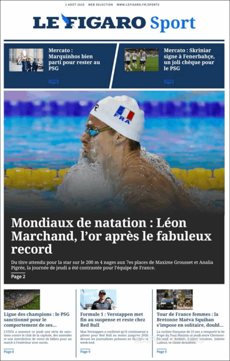 Portada de Le Figaro Sport (France)