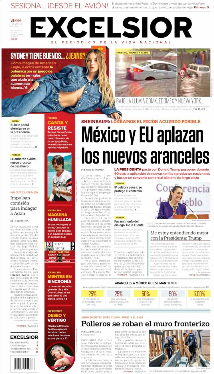 Portada de Excelsior (Mexico)