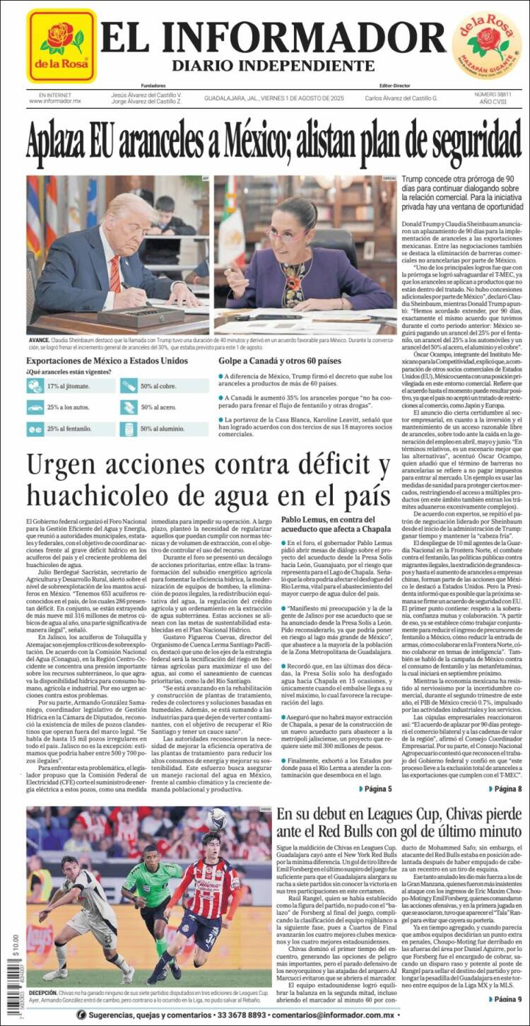 Portada de El Informador (Mexico)