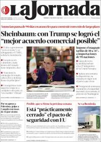 Portada de La Jornada (México)
