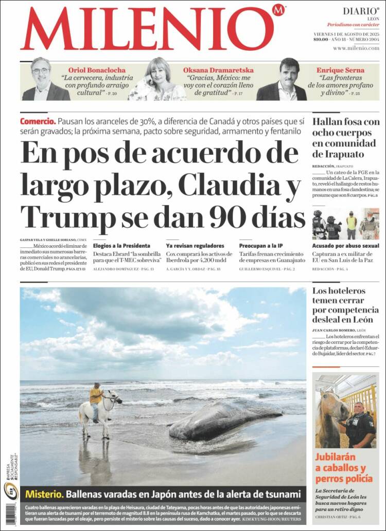 Portada de Milenio de León (Mexico)