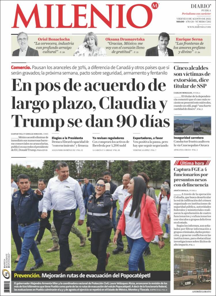 Portada de Milenio de Puebla (Mexico)