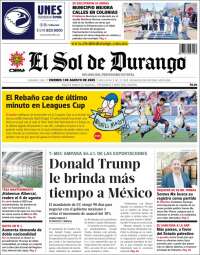 Portada de El Sol de Durango (México)