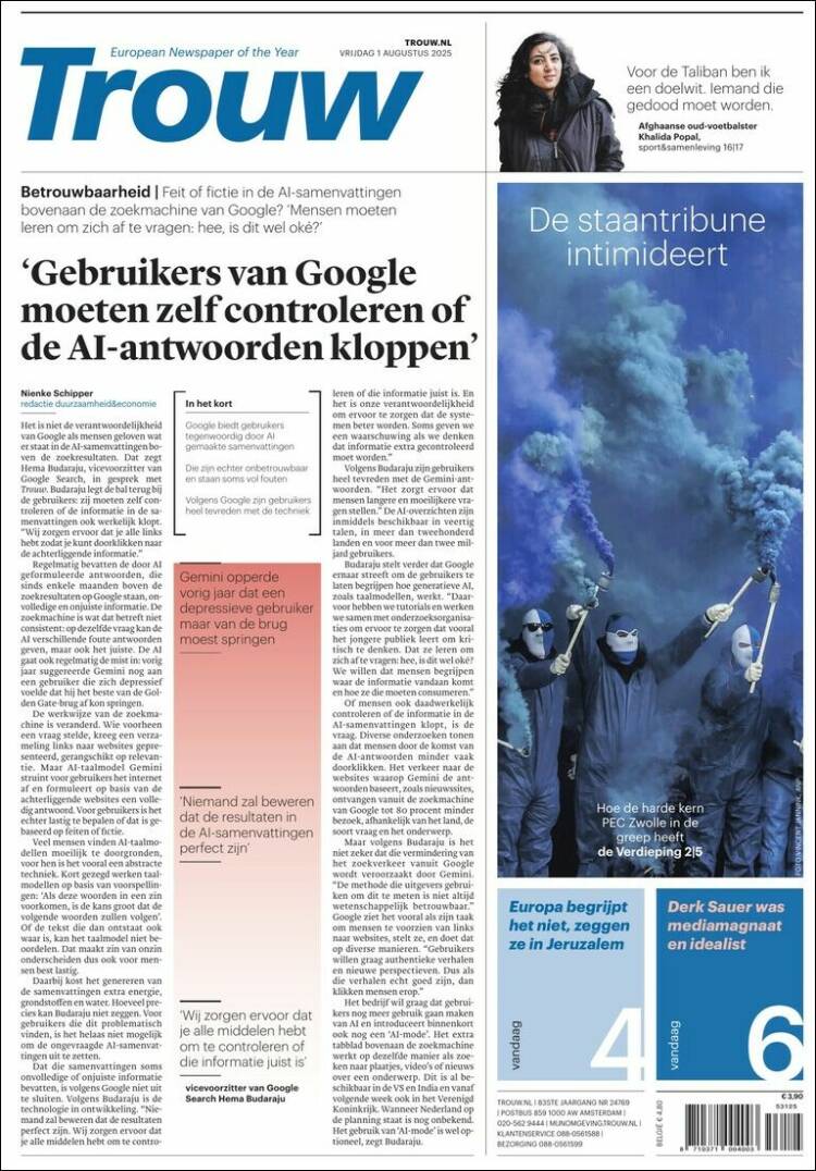 Portada de Trouw (Netherlands)