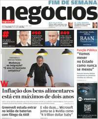 Portada de Jornal de Negócios (Portugal)