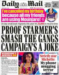 Portada de Daily Mail (Reino Unido)