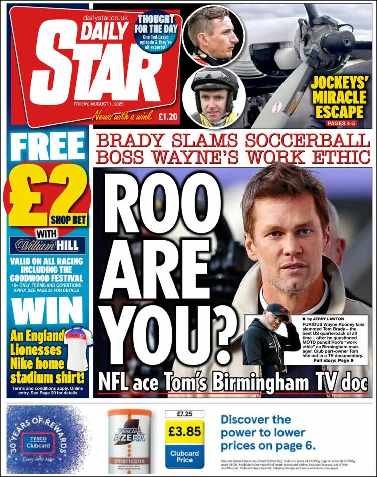 Portada de Daily Star (Reino Unido)