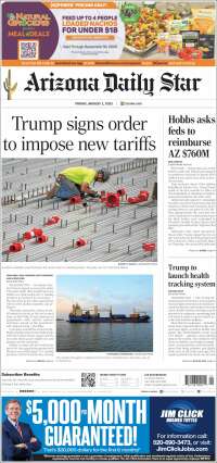 Portada de Arizona Daily Star (USA)