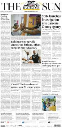 Portada de The Baltimore Sun (USA)