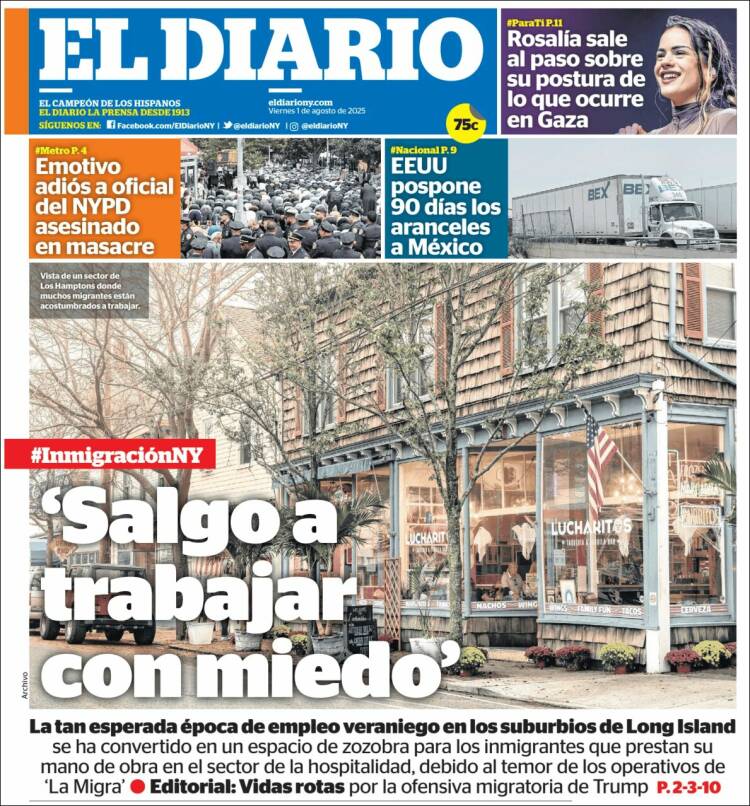 Portada de El Diario NY (États-Unis)