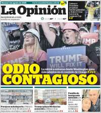Portada de La Opinión (USA)