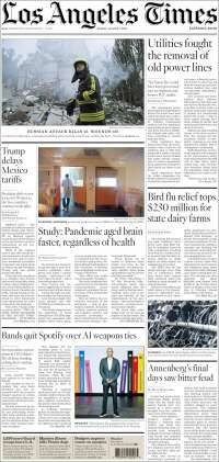 Portada de Los Angeles Times (USA)