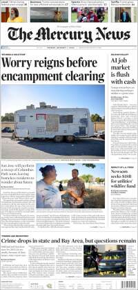 Portada de San Jose Mercury News (USA)