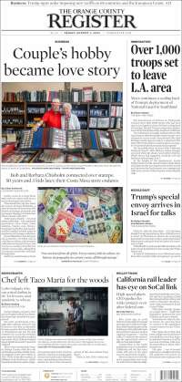 Portada de The Orange County Register (USA)