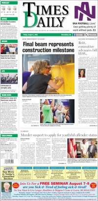 Portada de Times Daily (USA)