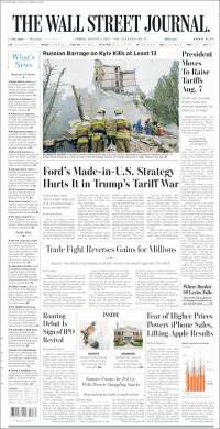 Portada de Wall Street Journal (États-Unis)