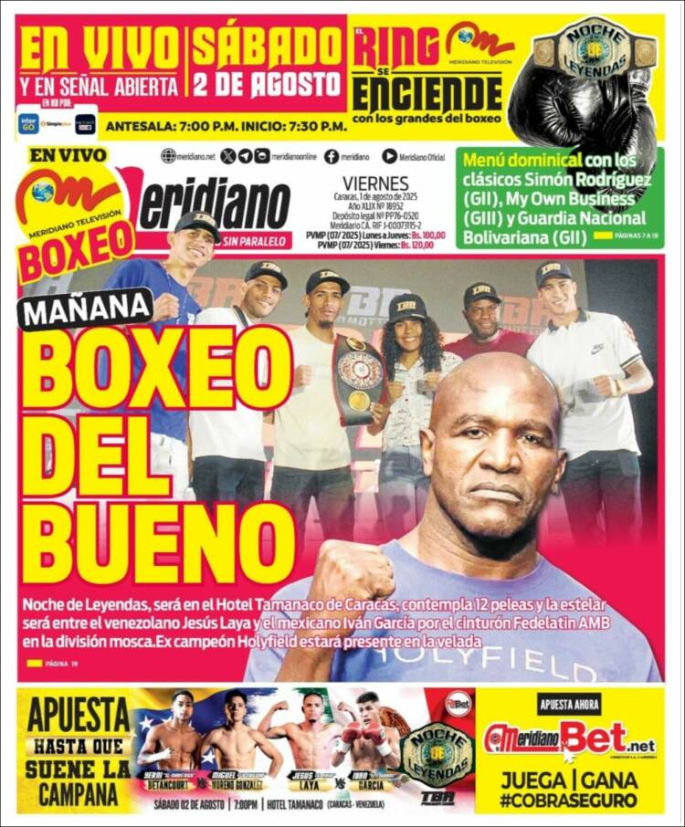 Portada de Meridiano (Venezuela)