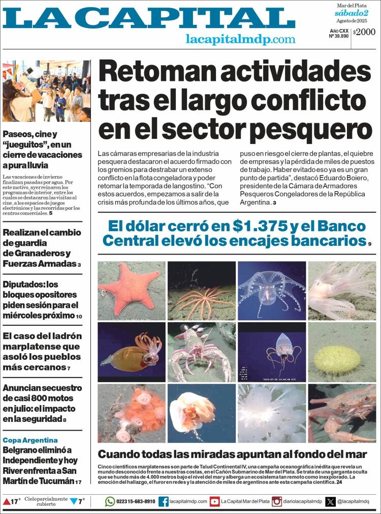 Portada de Diario La Capital - Mar del Plata (Argentina)