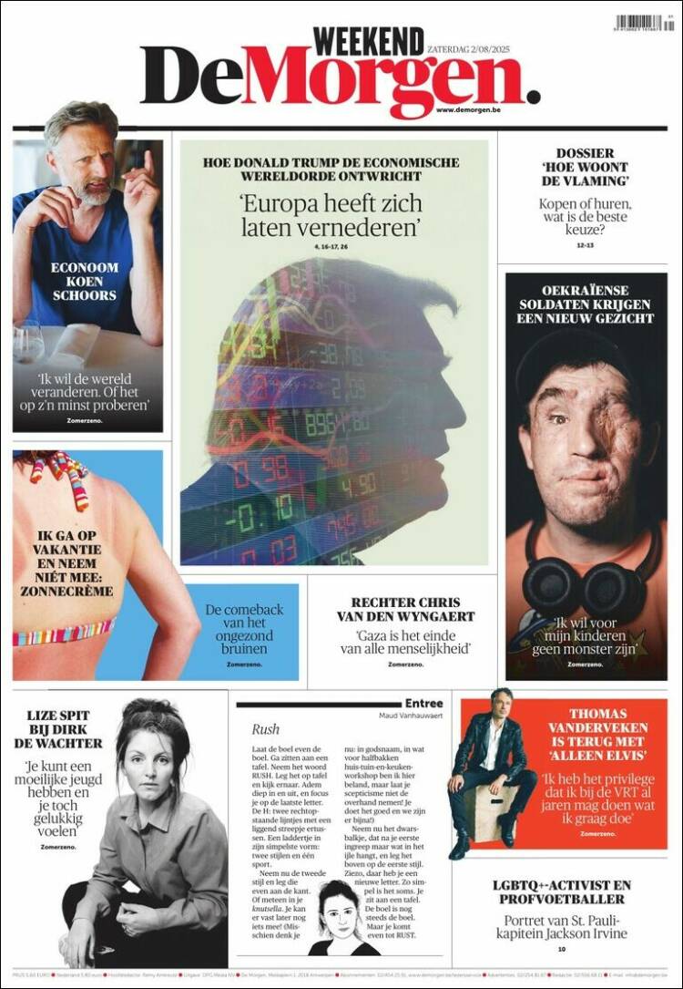Portada de De Morgen (B&eacute;lgica)