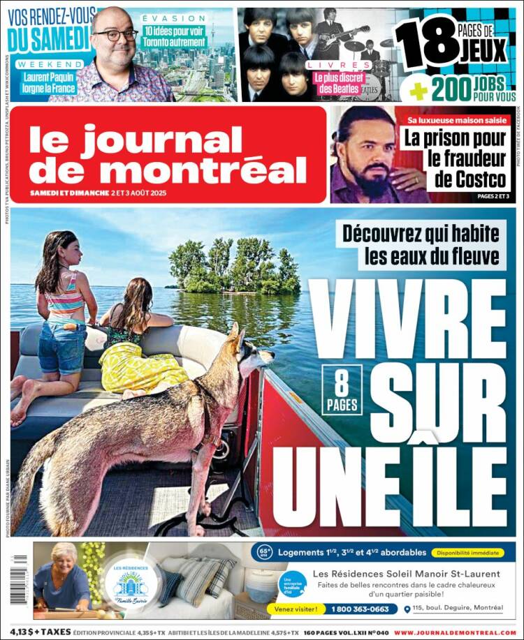 Portada de Le Journal de Montréal (Canadá)