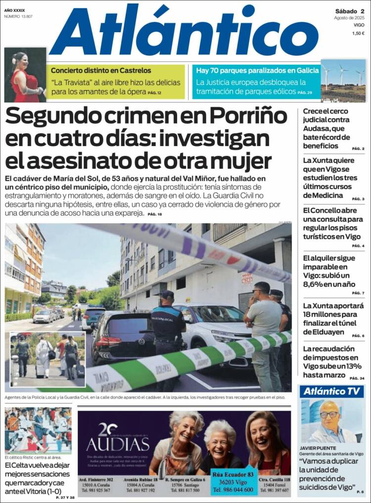 Portada de Atlántico Diario (España)