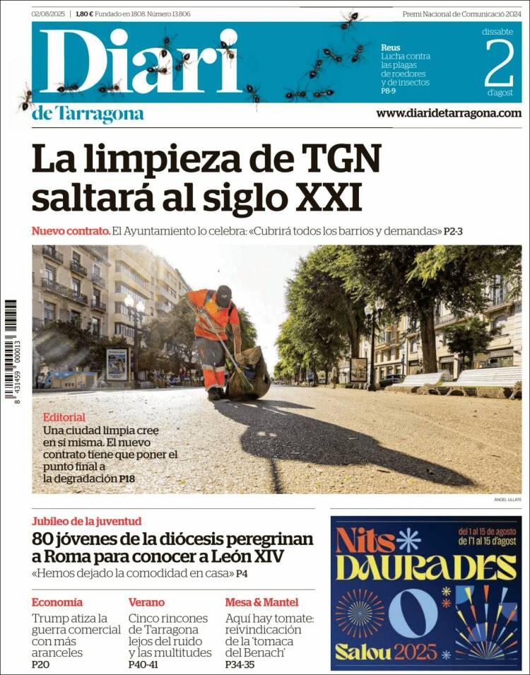 Portada de Diari de Tarragona (España)
