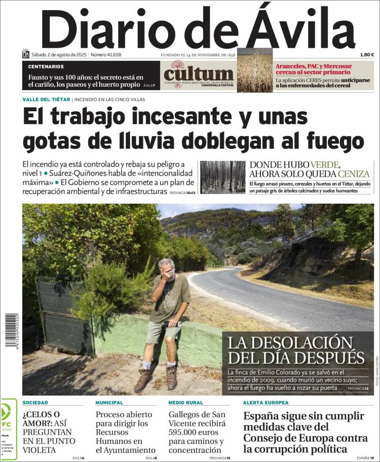Portada de Diario de Ávila (España)