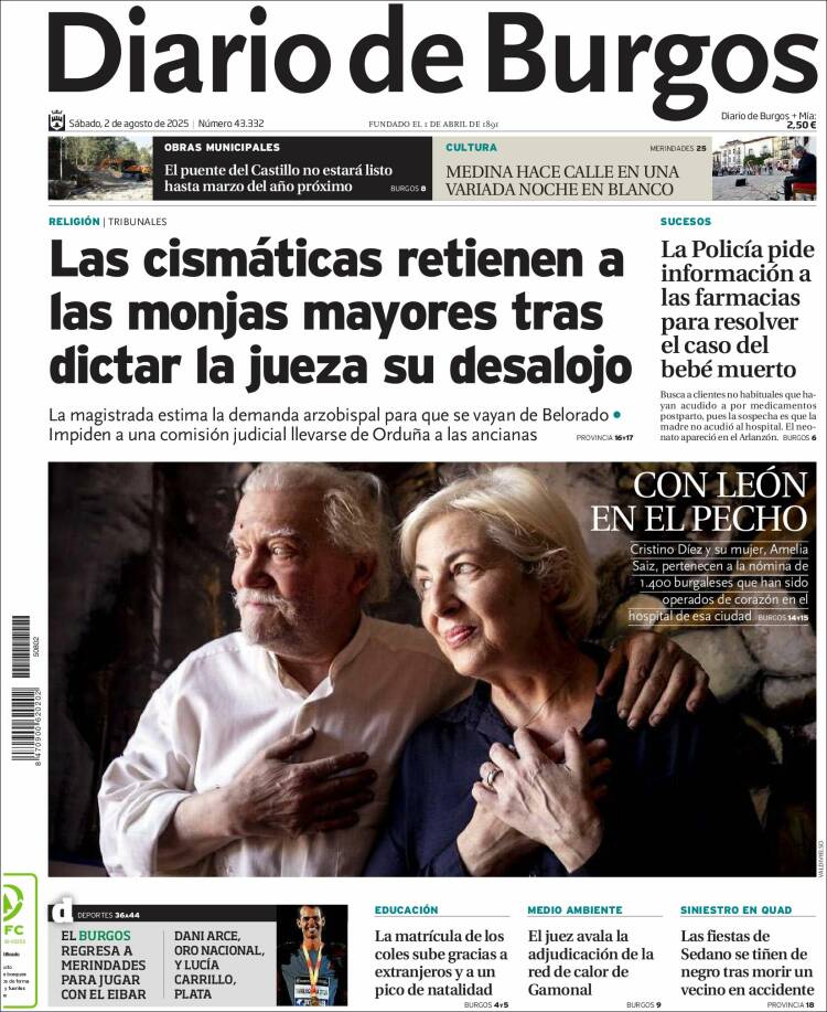 Portada de Diario de Burgos (España)