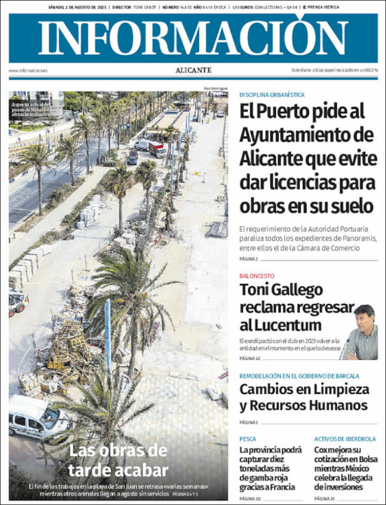 Portada de Diario Información (España)