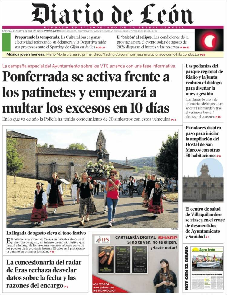 Portada de Diario de León (España)