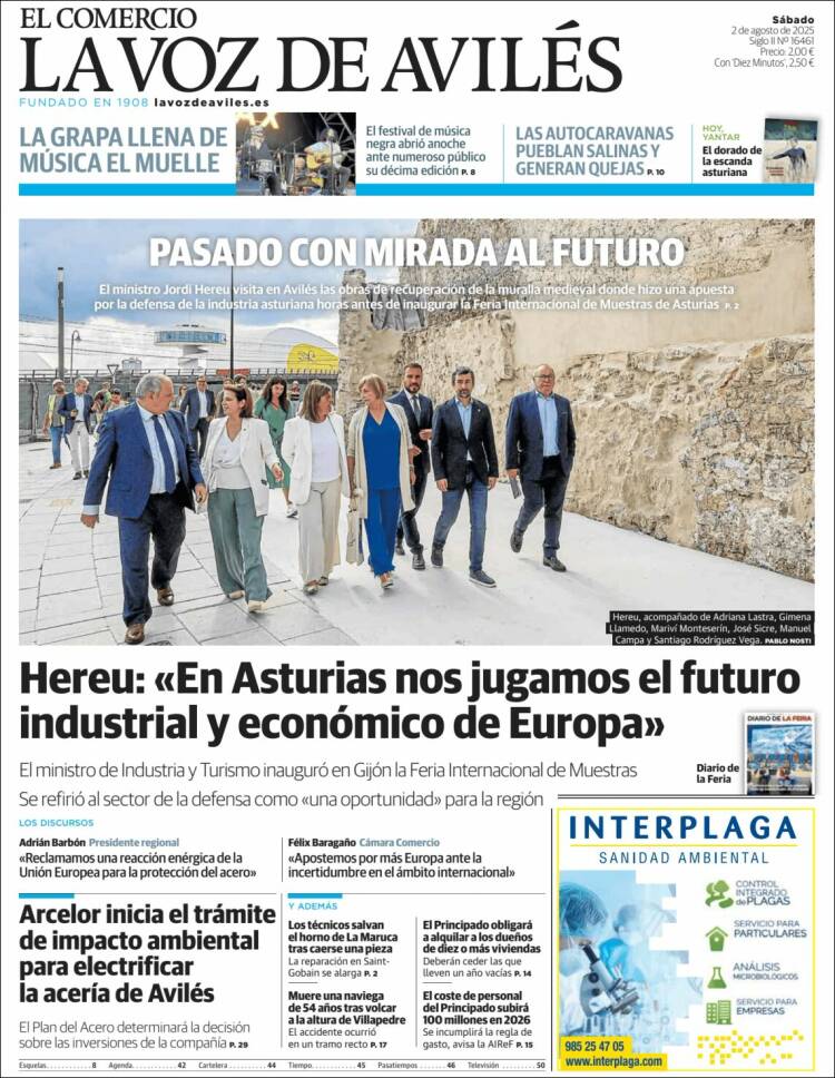 Portada de El Comercio - Avilés (España)