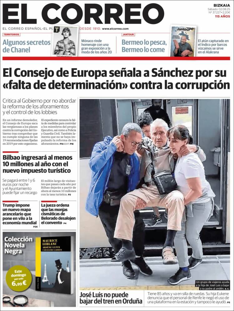 Portada de El Correo (España)