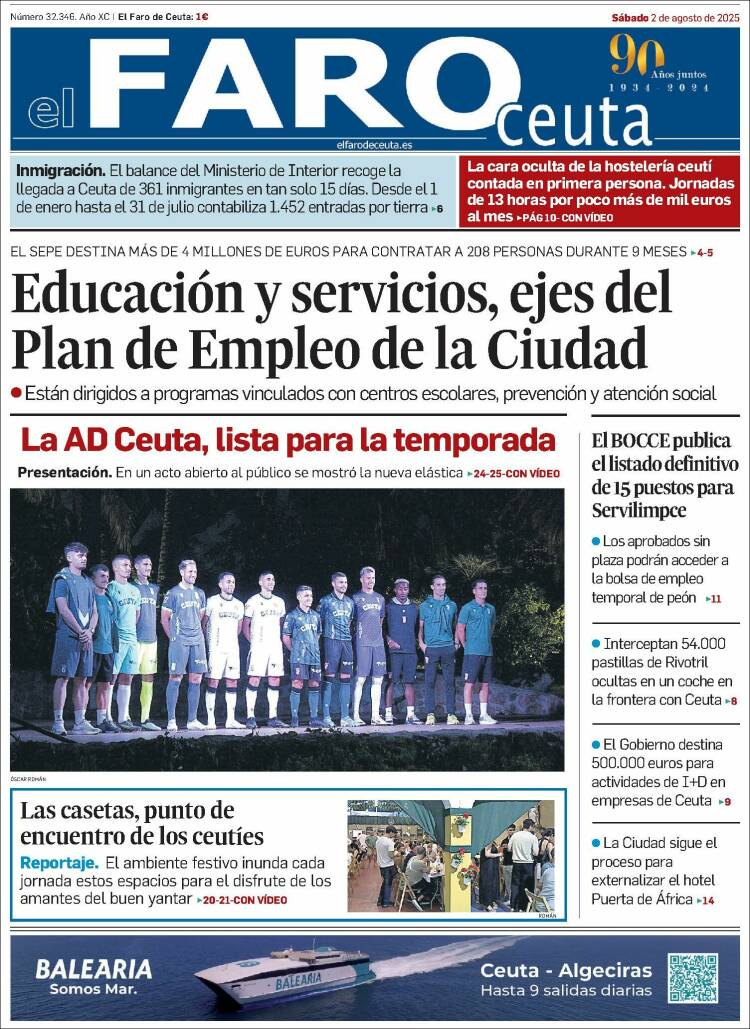 Portada de El Faro de Ceuta (España)