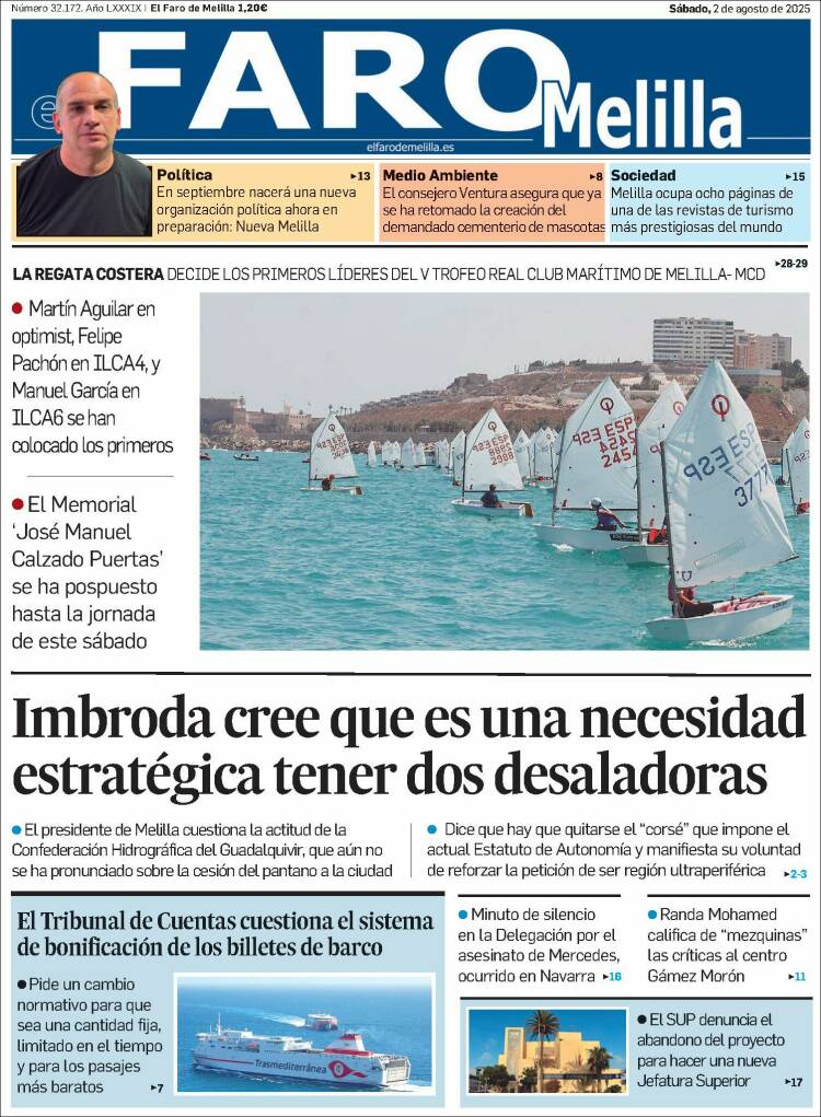 Portada de El Faro de Melilla (España)