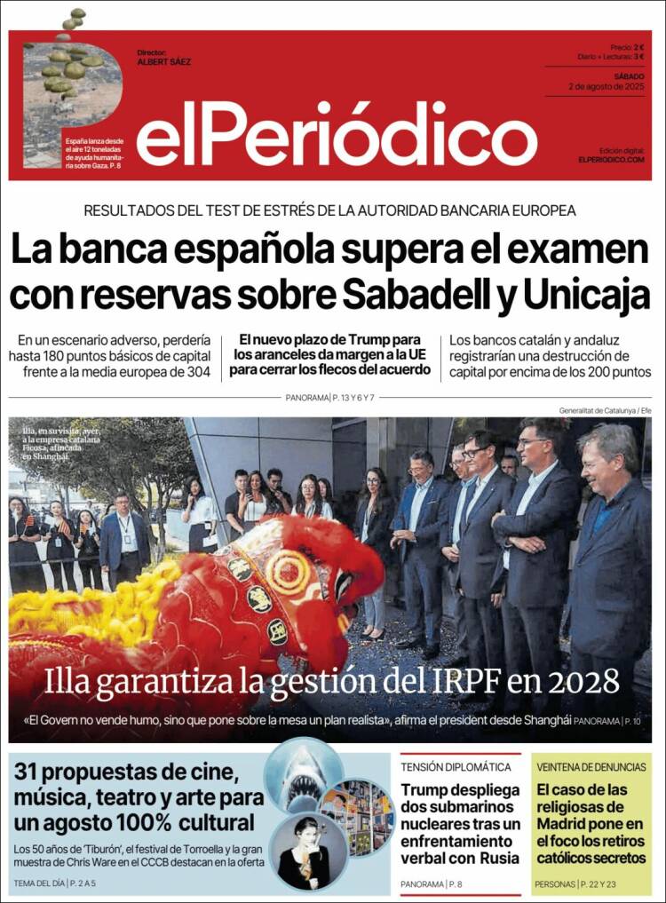 Portada de El Periódico (España)