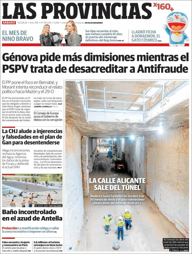 Portada de Las Provincias (España)