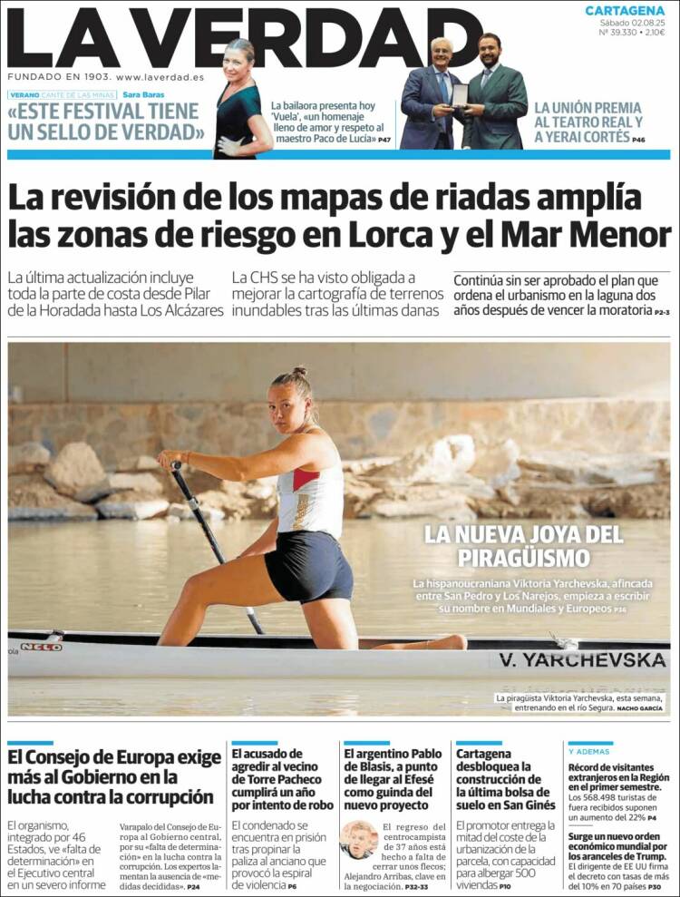 Portada de La Verdad de Cartagena (España)