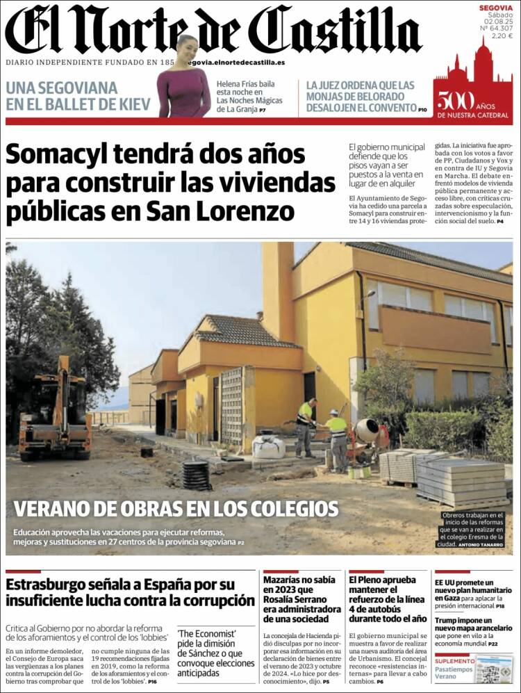 Portada de Norte de Castilla - Segovia (España)