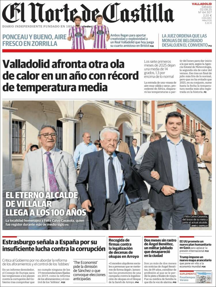 Portada de Norte de Castilla - Valladolid (España)