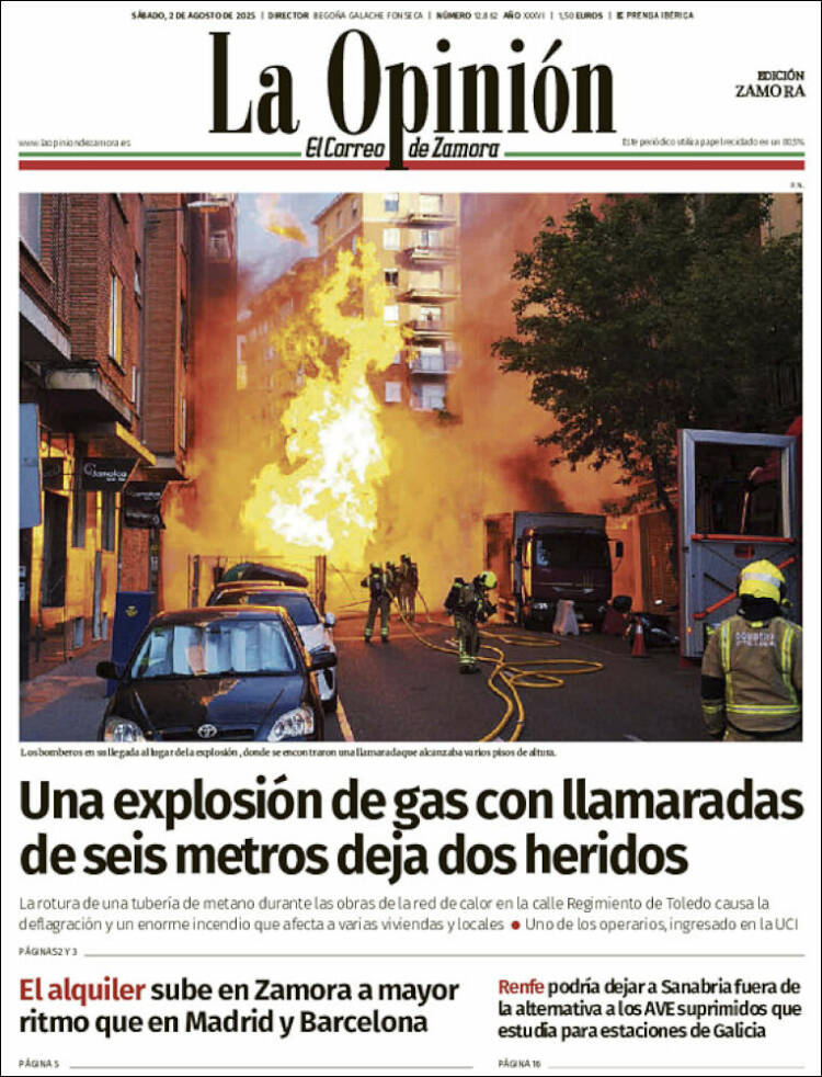 Portada de La Opinión - El Correo de Zamora (España)