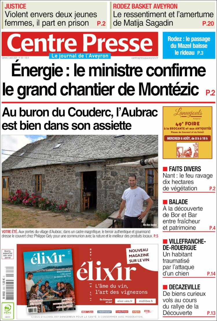 Portada de Centre Presse (Francia)