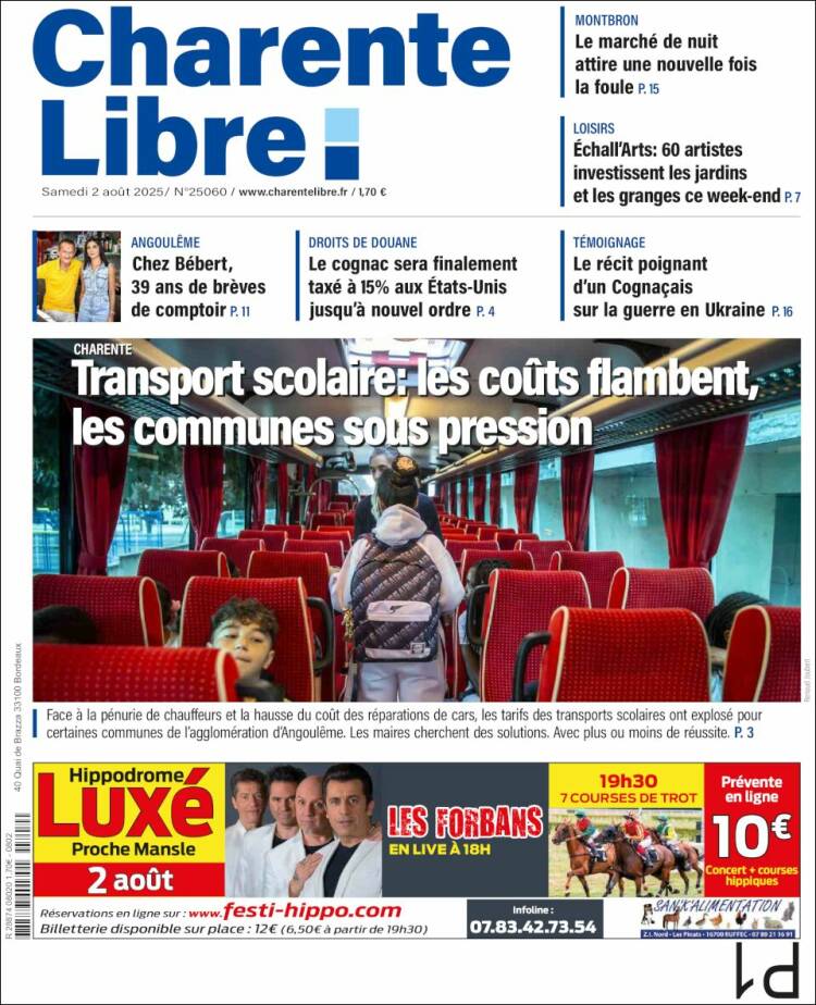 Portada de Charente Libre (Francia)