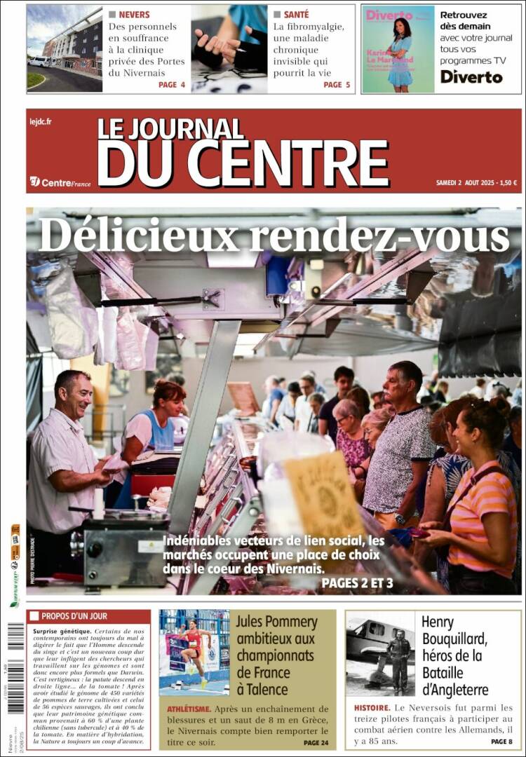 Portada de Le Journal du Centre (Francia)