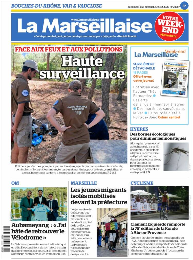 Portada de La Marseillaise (Francia)