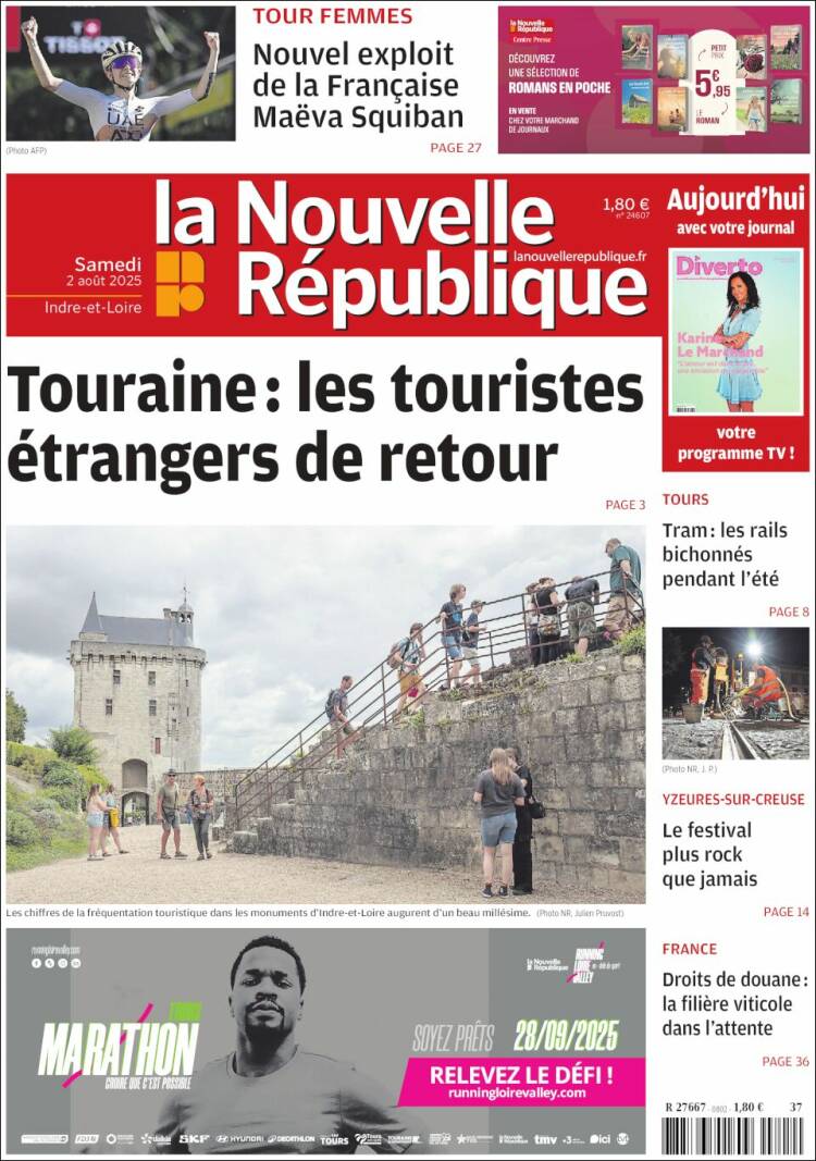 Portada de La Nouvelle Republique (Francia)