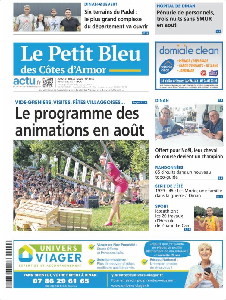 Portada de Le Petit Bleu (Francia)