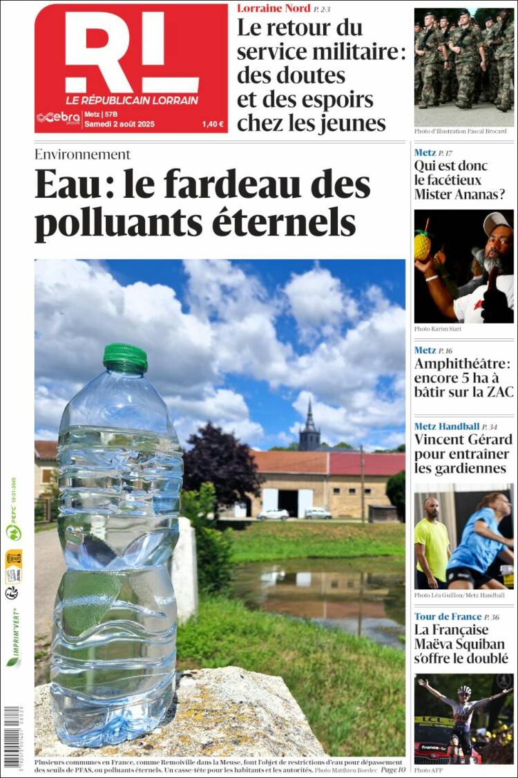 Portada de Le Republicain Lorrain (Francia)