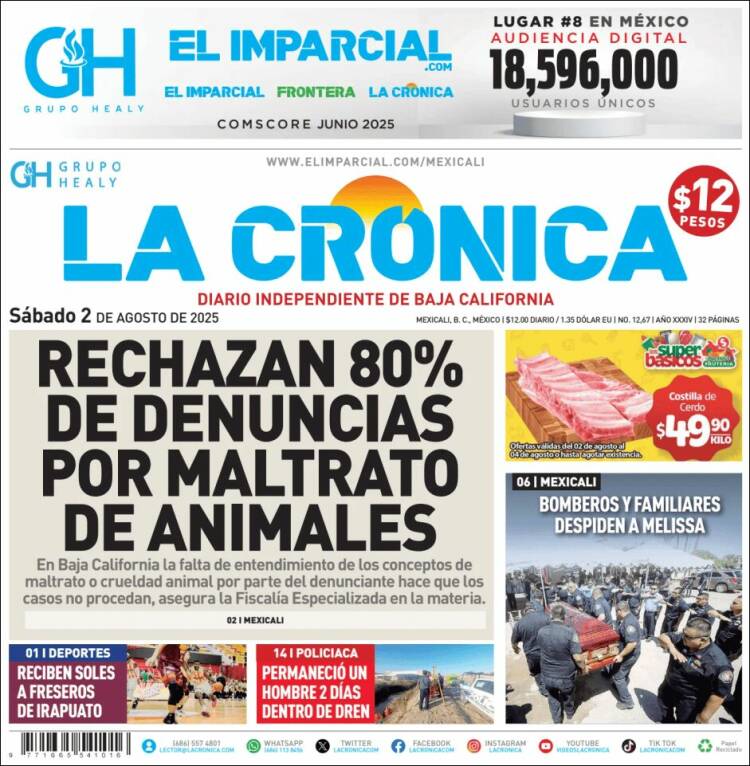 Portada de La Crónica de Baja California (México)
