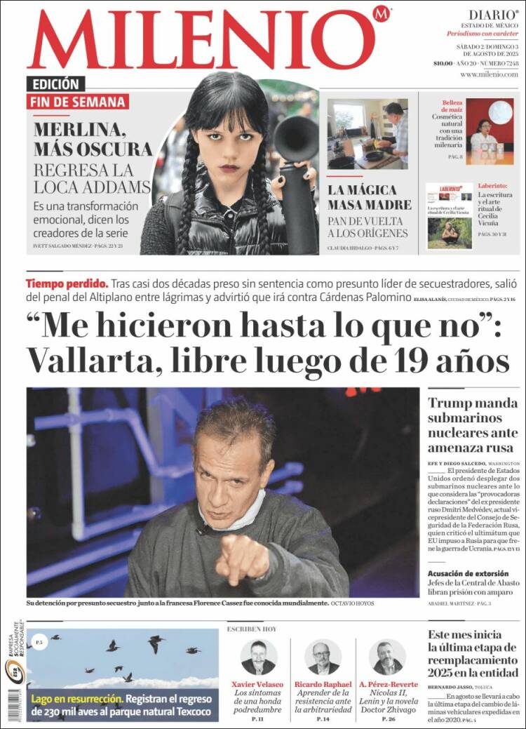 Portada de Milenio - Estado de México (México)